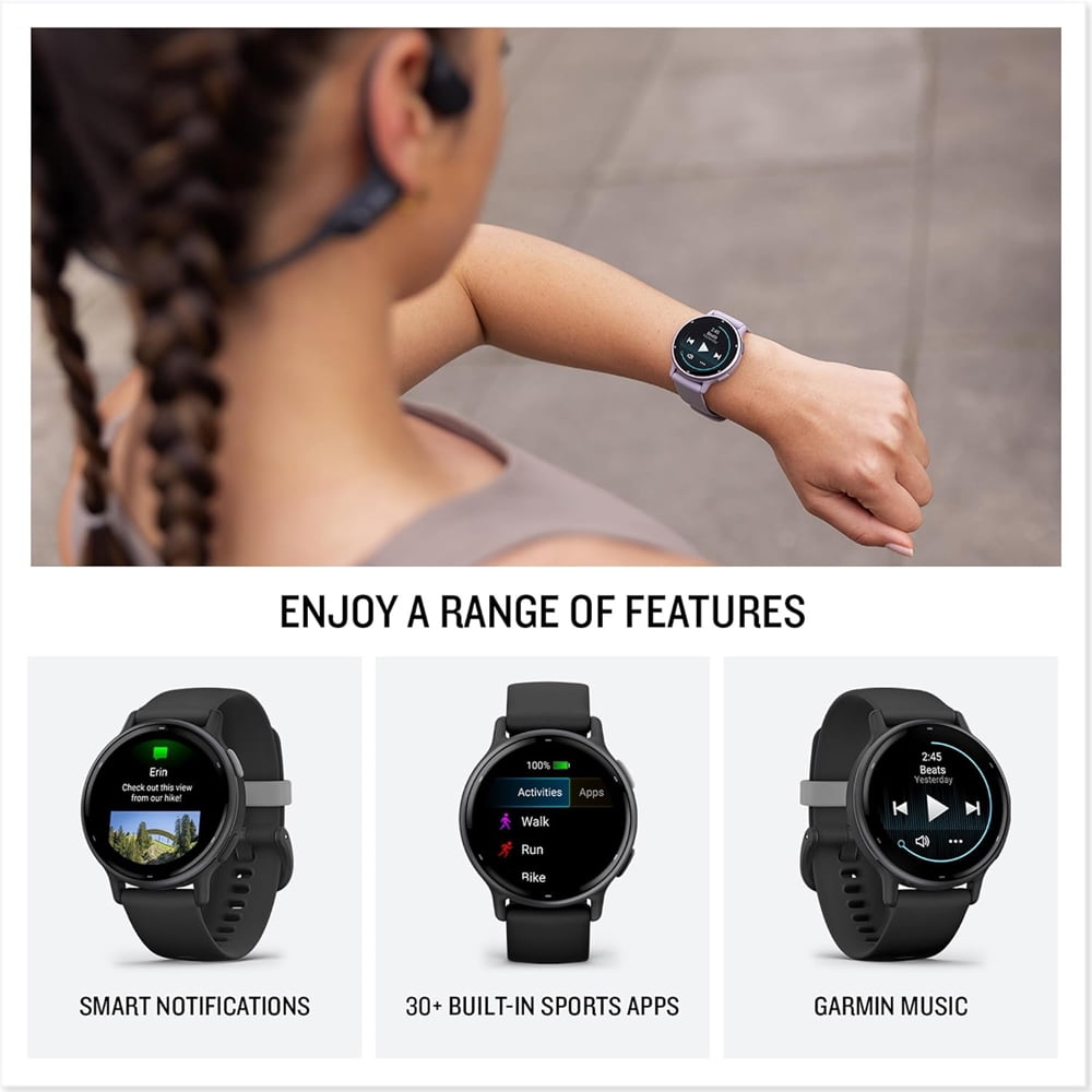 Garmin 010-02862-11 Vivoactive 5 Fitness Smartwatch, Ivory Bundle with Deco Essentials 2-Pack Screen Protector and Tech Smart USA Fitness & Wellness Suite