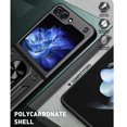 thumbnail image 2 of For Samsung Galaxy Z Flip 5 Case with Sliding Camera Lens Cover and Ring Kickstand Heavy Duty Military Grade Rugged Protection Shockproof Back Phone Cover for Samsung Galaxy Z Flip 5, Green, 2 of 11