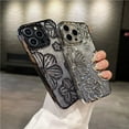 thumbnail image 4 of For iPhone 15 Pro Max Luxury Flash Glitter Flowers Square Plating Frame Phone Case For iPhone 11 12 13 14 Soft Protective Cover Gold Plating Case For iPhone 14, 4 of 6