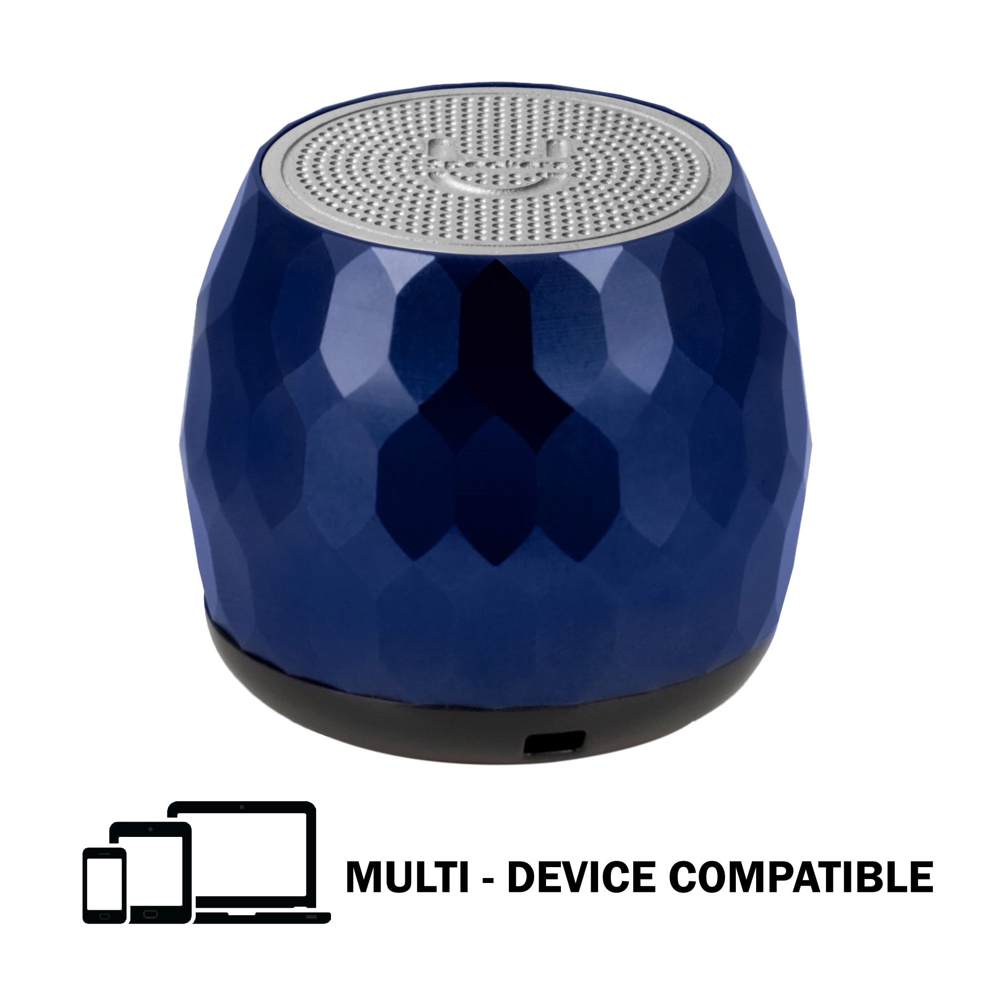 Fashionit U Speakers Micro Bluetooth Computer Speaker 2-Pack Bundle with Matching Speaker, Built-In Mic & Selfie Remote Control, for Workspace, Desktop, Laptop, Mobile, Tablet, PC - Glam Midnight Blue