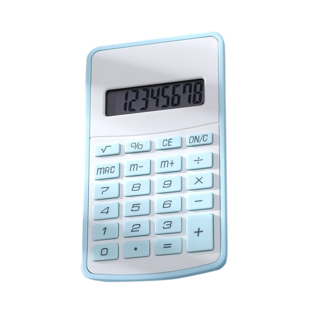Pisexur Batería de cocina Calculadora estándar de 8 dígitos con pantalla grande, botón redondo, color caramelo, portátil, para oficina, hogar y escuela. para la cocina del hogar