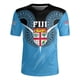 thumbnail image 4 of Camiseta con cuello en V y estampado 3D de la bandera de la República de Fiji Camiseta con cuello en V y emblema gráfico de rugby de Fiji para hombres Camisetas de moda, 4 of 5