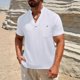thumbnail image 1 of Ceisia Men's Relaxed Fit Short Sleeve Henley Tee with Chest Pocket Casual Summer Top White XXXL Gifts, 1 of 9