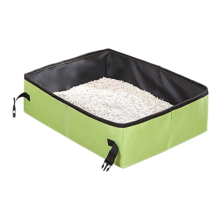 Foldable Travel Litter Box for Cats - Waterproof & Odor-Controlling Portable Cat Tray | Compact 11.8 Design for Cars Camping & Small Spaces