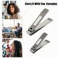 thumbnail image 3 of Unique Bargains 2 Pcs Nail Clippers Portable Nail Clipper Kit for Nail Care Gray Stainless Steel, 3 of 7