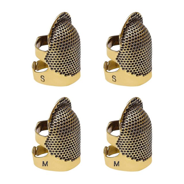 4 Uds dedal de costura Protector de dedo escudo de Metal accesorios artesanales Afortunado Sencillez