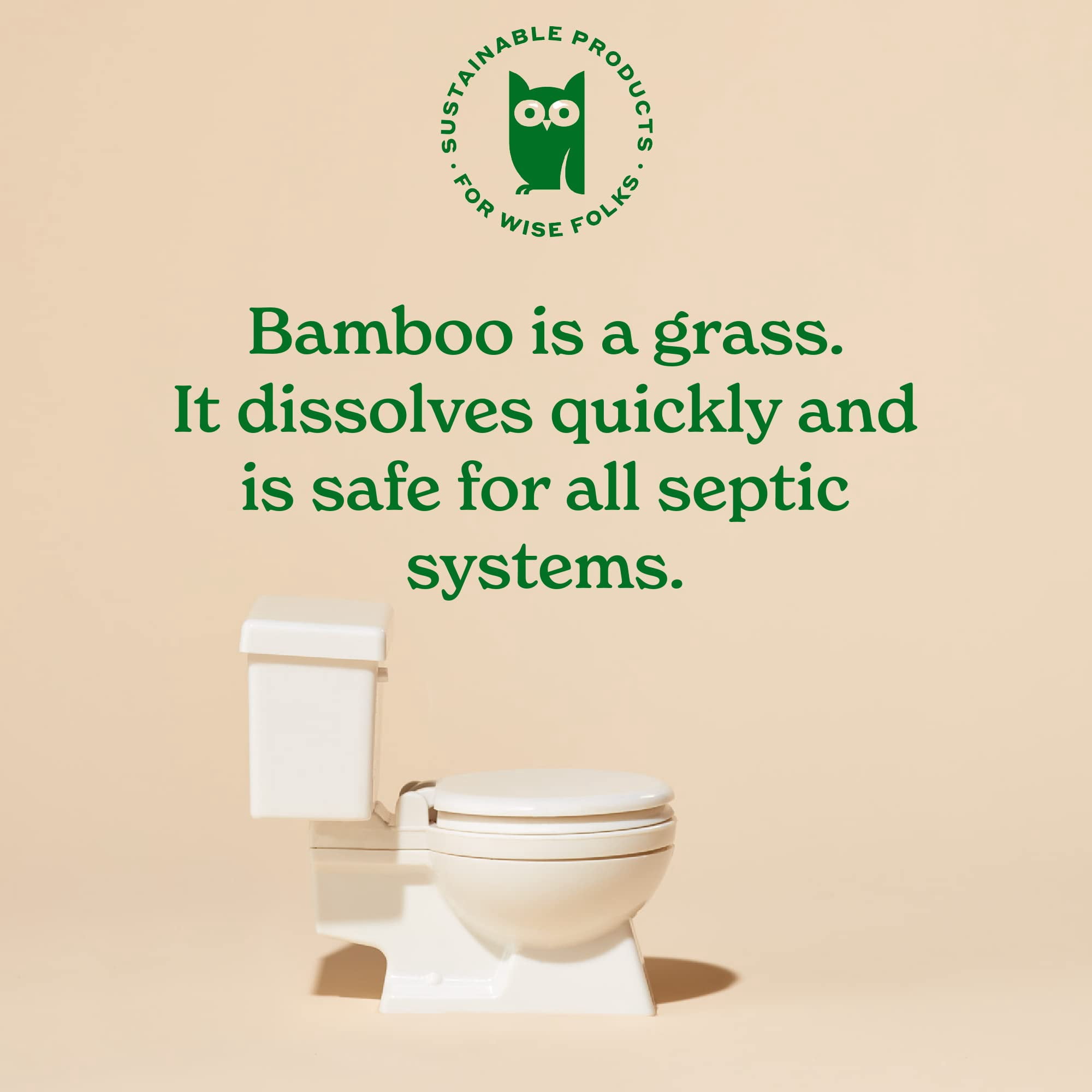 Caboo Tree Free Toilet Paper, Tree Free, Septic Safe Toilet Tissue, Eco Friendly, Chemical Free 2 Ply Toilet Paper, Pack of 24 Double Rolls, 300 Sheets Per Toilet Paper Roll