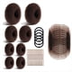 thumbnail image 1 of Set de Moños y Redecillas para el Pelo, con 8 Moños para Mujer, 10 Redes Invisibles Marrones, 5 Bandas Elásticas y 40 Horquillas Marrones., 1 of 5