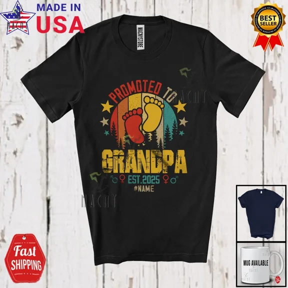 Vintage Promoted To Grandpa 2025; Father's Day First Time Grandpa; Family Shirt
