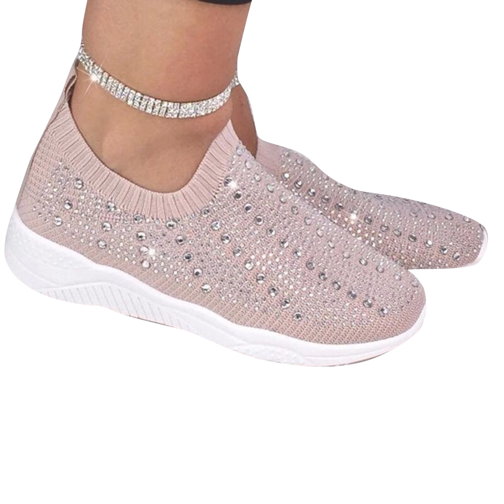 Glitter slip on trainers hot sale