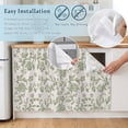 thumbnail image 5 of Farmhouse Sage Green Cabinet Curtain 32"Wx55"L, Dustproof Pantry Door Curtain with Self Adhesive Tape, Vintage Flower Leaf Botanical Tall Storage Cover Privacy Drape for Bathroom Kitchen Laundry Room, 5 of 9