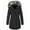 Black, variant on Winter Coats for Women Fashion Solid Hooded Collar Cardigan Down Jacket Outerwear Padded Coat Warm Ski Windbreaker Outerwear Jackets for Women
