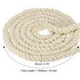 thumbnail image 2 of Uxcell Natural Twisted Cotton Rope 3 Strand Thick Cotton Rope Tug 0.79" x 24.61ft White, 2 of 7