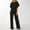 Black, variant on GaThRRgYP Women's Plus Size Trousers,Women Short Sleeve Playsuit Clubwear Straight Leg Jumpsuit with Belt