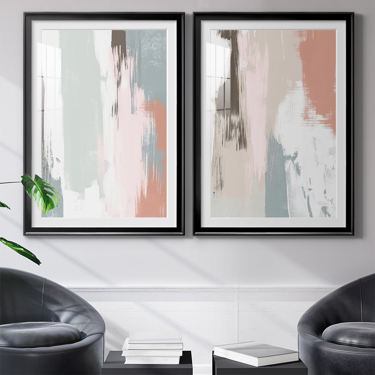 Wexford Home Sandstone Peel III Premium Framed Print, 30.5" x 42.5" - Ready to Hang, Black (Set of 2)