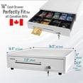 thumbnail image 4 of Cash Drawer \uD Cash Register POS Cash Drawer Box Stainless Steel with Adjustable Bill/ Coin Tray for Canadian Money Compatible for All POS System Printers, 4 of 8