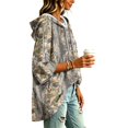 thumbnail image 4 of Womens Lightweight 3/4 Sleeve Leaf Print Hoodie Casual Fashion Top Ideal For Outdoor Leisure And Daily Occasions, 4 of 7