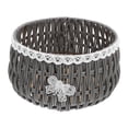 thumbnail image 1 of KAKOWELY pot de Fleurs en Rotin Imitation Rotin Panier Rond pour Jardinière Panier de Rangement Tissé pour Plantes d'Intérieur et d'Extérieur Cache-Pot Décoratif et Panier en Herbe de Mer Gris, 1 of 4