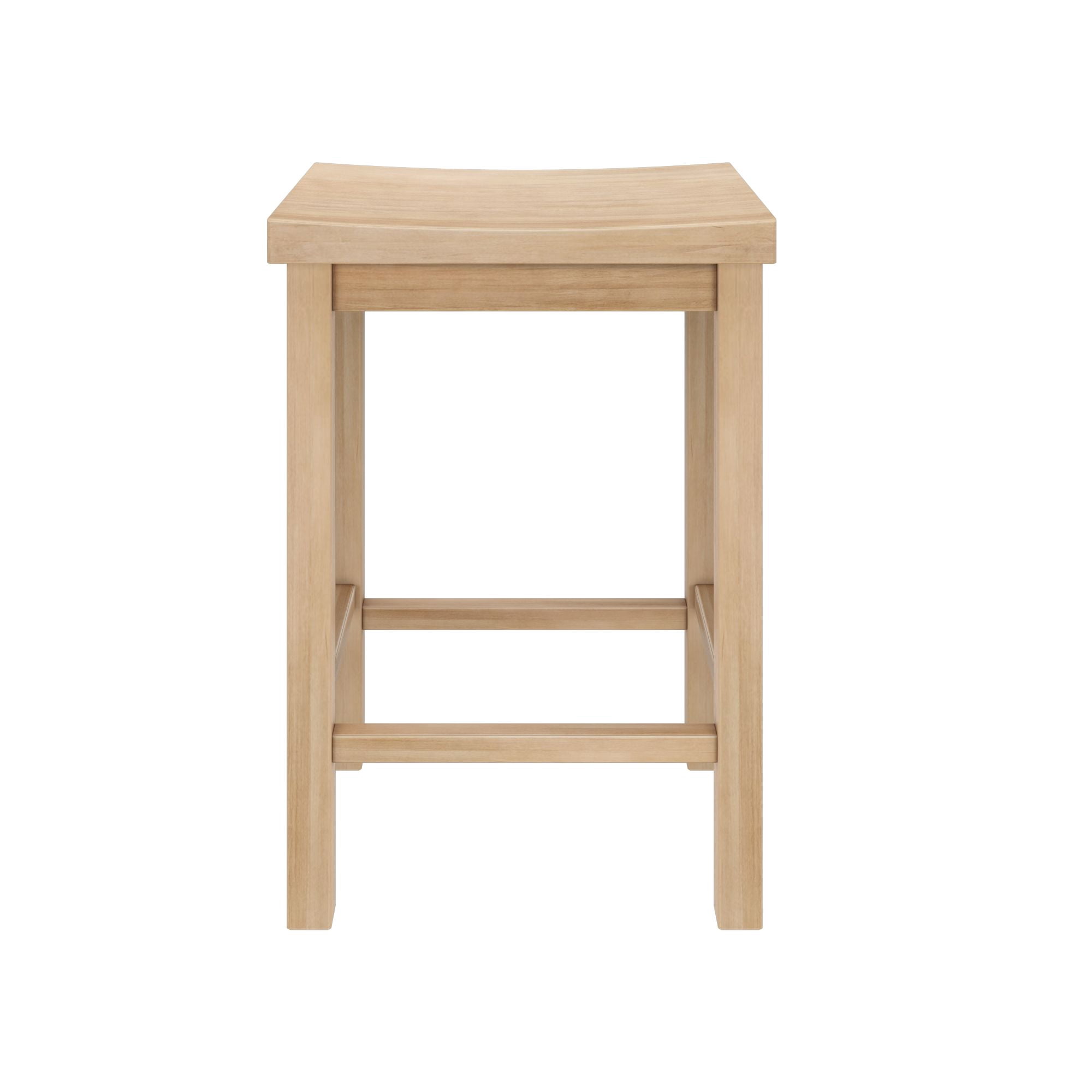 Now Furniture 24" Counter Stool, Wooden Backless Bar Height Kitchen Stool, Blonde