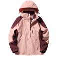 thumbnail image 3 of absuyy Windbreaker Jackets for Women Outdoor Walking Windproof Zip up Single-Layer Charge Warm with Hood Lightweight Pink Rain Coat Size 2XL, 3 of 3