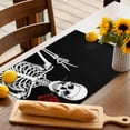 thumbnail image 4 of Halloween Placemats Set of 4 Rose Skull Place Mats Fall Placemat Black Funny Skeleton Table Mats for Dining Kitchen Table Holiday Dinner Party Home Decorations 13x19 Inch, 4 of 8