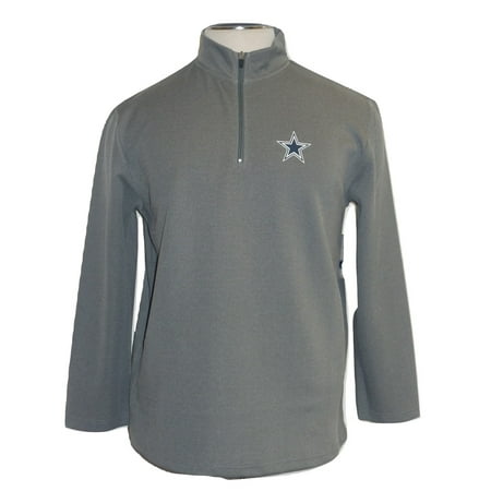 Dallas Cowboys Mens Jackets - Dallas Cowboys Mens Charcoal Premium Quarter-Zip Jacket
