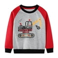 thumbnail image 5 of HILEELANG Toddler Boy(2-7Y) Raglan Sleeve Sweatshirt with Excavator Print – Cute Construction Pullover Top for Fall 5T, 5 of 8