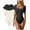 Black Beige, variant on Women's 2 Piece Bodysuits Sexy Ribbed One Piece Square Neck Short Sleeve Bodysuits
