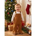 thumbnail image 3 of Cjfdfy Toddler Baby Girls Christmas Overalls Outfit Merry Christmas Embroidery Sleeveless Bell Bottom Romper Kids Cute My First Christmas Fall Winter Outfit  6M-4Y, 3 of 9