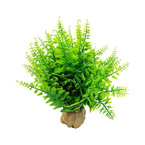Plantas artificiales, hojas artificiales, decoraciones para acuarios, plantas verdes simuladas 23x22x23cm