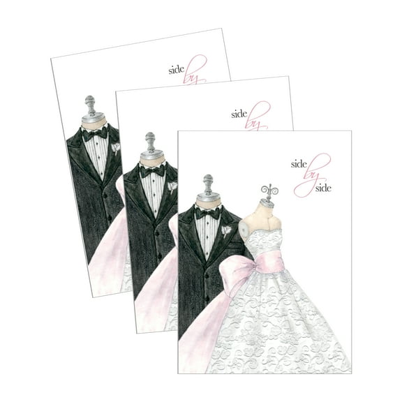 Wedding Congratulations Greeting Card (5" x 7") by Ann Scott Design | 3 Pack 3 Envelopes (Happy Together)