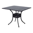 thumbnail image 1 of 36" Patio Dining Table, Outdoor Bistro Table with 2" Umbrella Hole, Cast Aluminum Frame, For Garden, Balcony, Black, 1 of 7