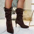 thumbnail image 2 of Boots for Women TKYCMSUAKI Women's Wide Calf Mid-Calf Boots, Wide Width Slouchy Faux Suede Boots Sexy Pointed Toe Stiletto High Heel Boots for Girls Ladies Fall Winter Boots, 2 of 10