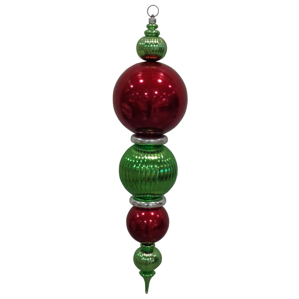Christmas by Krebs Large Christmas Ornaments MultiPiece Finial Red