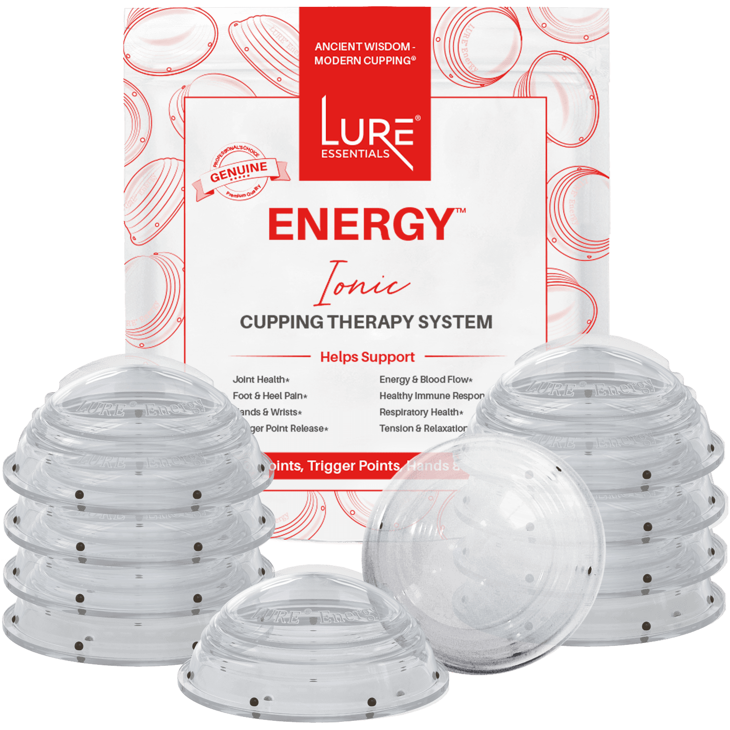 Lure Essentials Ionic ENERGY Cupping Therapy Set for Trigger