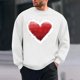 thumbnail image 1 of Amzcrzy Sudadera Para Hombre Con Estampado De Corazones, Informal, De Manga Larga Y Cuello Redondo, Sudadera Con Capucha, Camiseta De Manga Larga Y Cuello Redondo, Color Blanco, M, 1 of 6