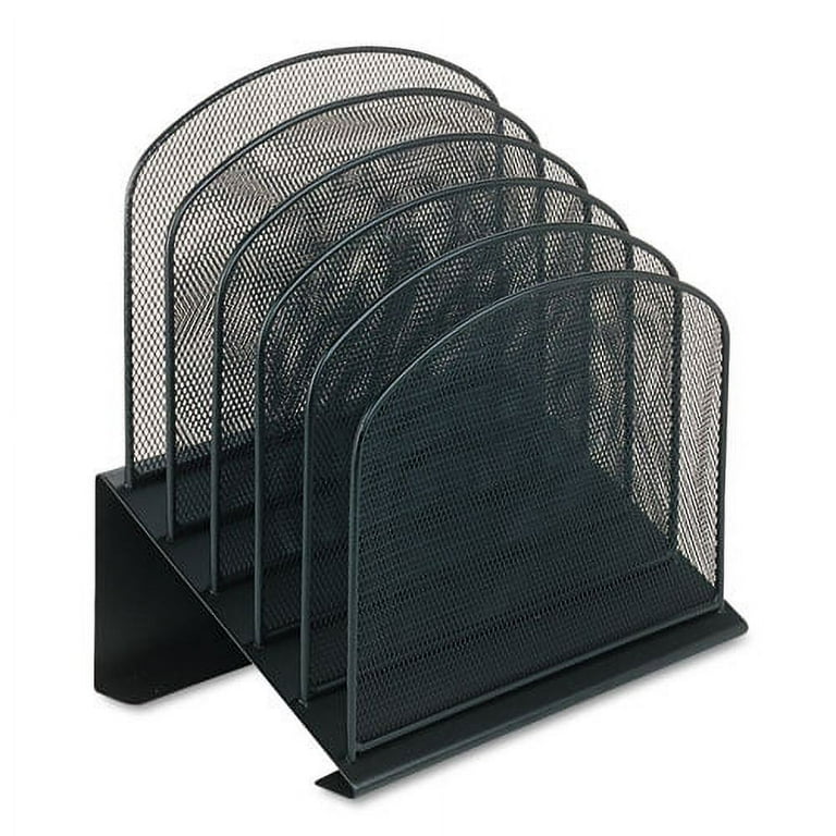 Onyx Mesh Desk Organizer with Tiered Sections, 5 Sections, Letter to Legal Size Files, 11.25 Onyx Mesh Desk Organizer with Tiered Sections, 5 Sections, Letter to Legal Size Files, 11.25