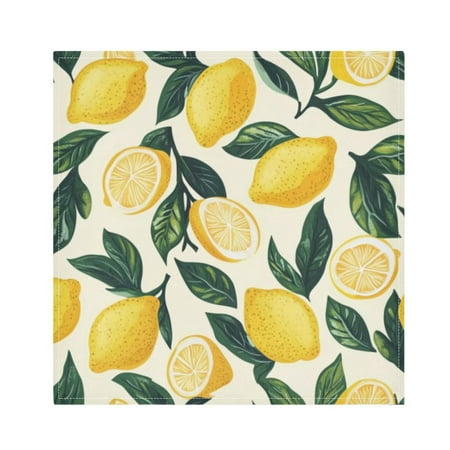 

Napkin Satin Napkin 20*20Inchx4 Kitchen Towel Dinner Plate Towel Decorative Towel Napkin Tea Towel Suitable For Kitchen Table Cartoon Lemon Yellow