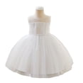 thumbnail image 2 of LYMAYTER Toddler Kids Girls Sleeveless Princess Dresses Flower Tutu Holiday Dress Tulle Pageant Princess Party Holiday Ball Gown 1-7T, 2 of 11