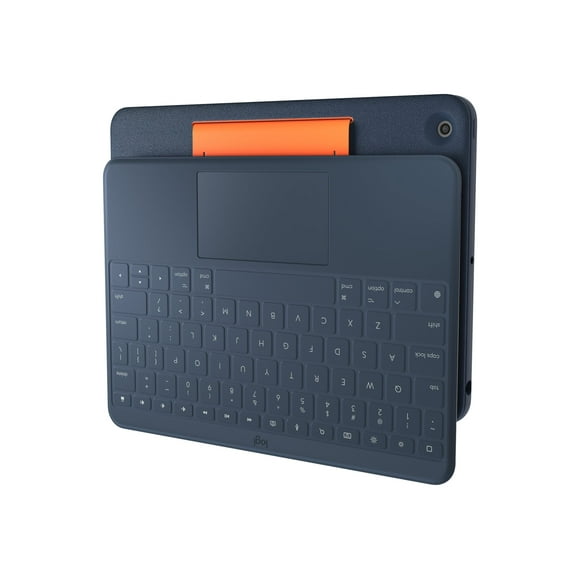 Logitech Rugged Combo 3 Touch - Keyboard and folio case - with trackpad - Apple Smart connector - for Apple 10.2-inch iPad (7th generation, 8th generation, 9th generation)