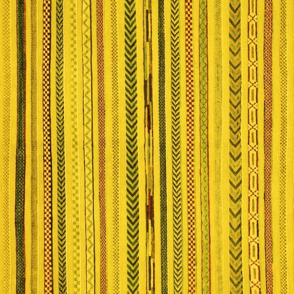 Ahgly Company Indoor Square Abstract Yellow Modern Area Rugs, 8' Square
