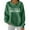 Green, variant on Women's Christmas Print Hooded Long-Sleeved Crew Neck Sweatshirt with Fluted Stitching and Pullover