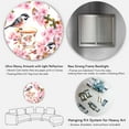 thumbnail image 5 of Designart 'Tea Cup Birds and Pink Flowers' Traditional Circle Metal Wall Art 11x11 - Disc of 11, 5 of 5