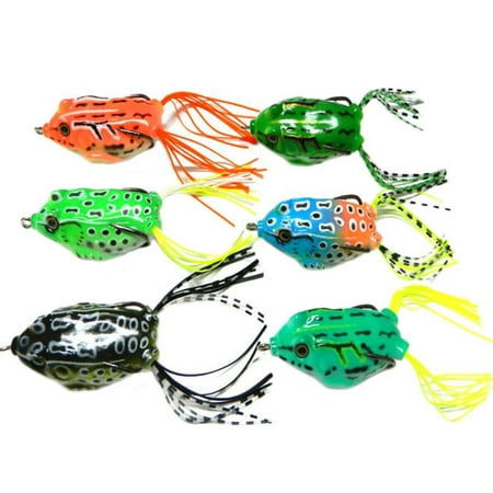 DZT1968 6pcs Frog Snakeheads Bait Fishing Lures Bass Soft (Best Frog Baits For Bass Fishing)
