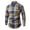 #03 Dark Blue, variant on Men's Modern Fit Button Down Plaid Shirt, Casual Long Sleeve Collared Top, Leisure Plaid Shirt with Exterior Pocket for Work Casual, Dark Blue M