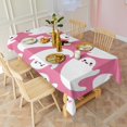 thumbnail image 3 of Halloween Cute Ghosts on Pink Pattern Rectangle Tablecloth 60"x120",Waterproof Polyester Rectangle Table Cloth, Wipeable Spillproof Polyester Tablecloth for Dining, Camping, Indoor and Outdoor, 3 of 6