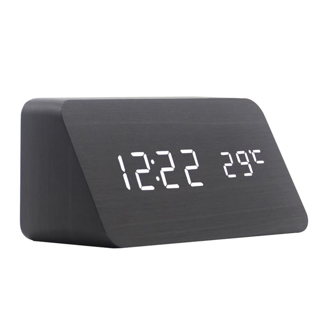 Reloj Triangular Control De Voz Creativo Led Despertador Electrónico Digital De Madera Serendint EL014023-01