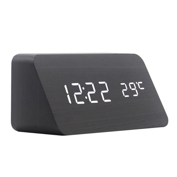 Reloj Triangular Control De Voz Creativo Led Despertador Electrónico Digital De Madera Noticed EL014023-01