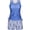 Blue, variant on Plus Size Women's Tummy Control Tankini Set with Built-in Bra – Flattering Boho Swimwear with Shorts, Quick-Dry