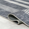 thumbnail image 5 of JONATHAN Y WASHABLE 2 x 8 Runner Rug, Vichy Geometric Striped - Slate Gray/Ivory, WSH122C-28, 5 of 9